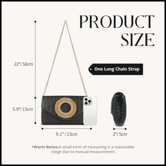 Straw Clutch Purse Elegant Evening Bag Formal Party Wedding Boho Chic - Picture 4 of 7